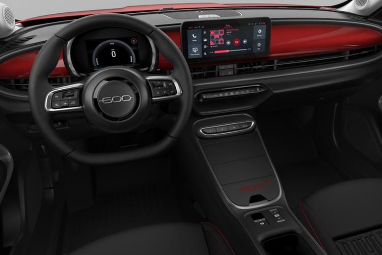 fiat 600 hatchback 115kw red 54kwh 5dr auto [17" alloy] inside view